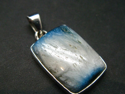 Blue Ice Glacierite Silver Pendant from Indonesia - 1.2" - 5.91 Grams