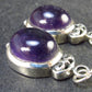 Minimalist Oval Shaped Cabochon Natural Amethyst 925 Sterling Silver Drop Earrings - 1.3" - 6.7 Grams