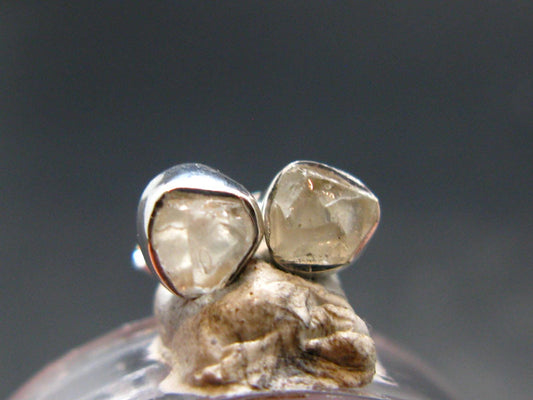 Phenakite Phenacite Sterling Silver Stud Earrings from Nigeria - 1.00 Grams