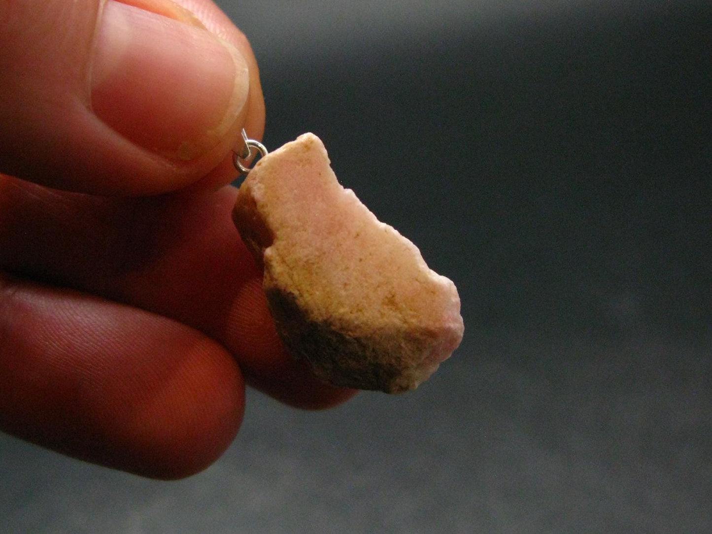 Rare Pink Tugtupite Sterling Silver Pendant From Greenland - 1.1" - 3.05 Grams
