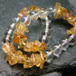 Imperial Topaz & Quartz Genuine Bracelet ~ 7 Inches ~ 8mm Tumbled Beads