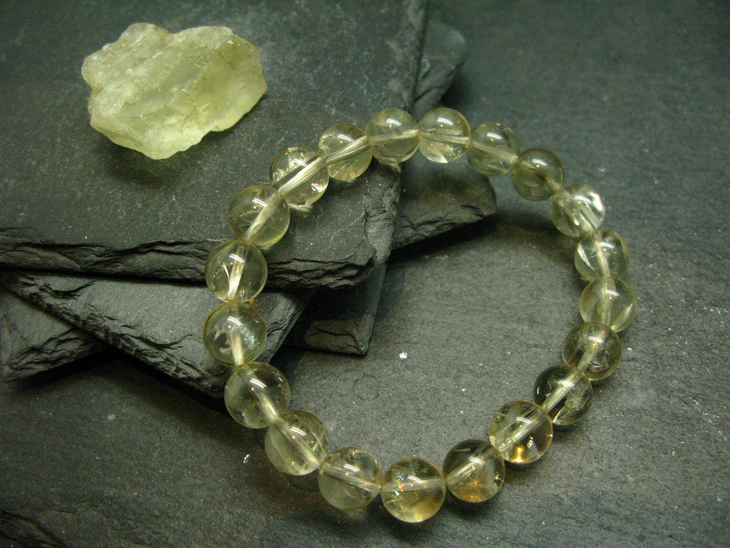 Bytownite Gold Labradorite Genuine Bracelet ~ 7 Inches ~ 10mm Round Beads