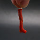 Rare Natural Red Coral Silver Pendant From Italy - 1.3" - 1.04 Grams