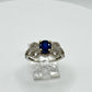 Vintage Blue Sapphire Ring: Ornate Sterling Silver, September Birthstone, Size 6