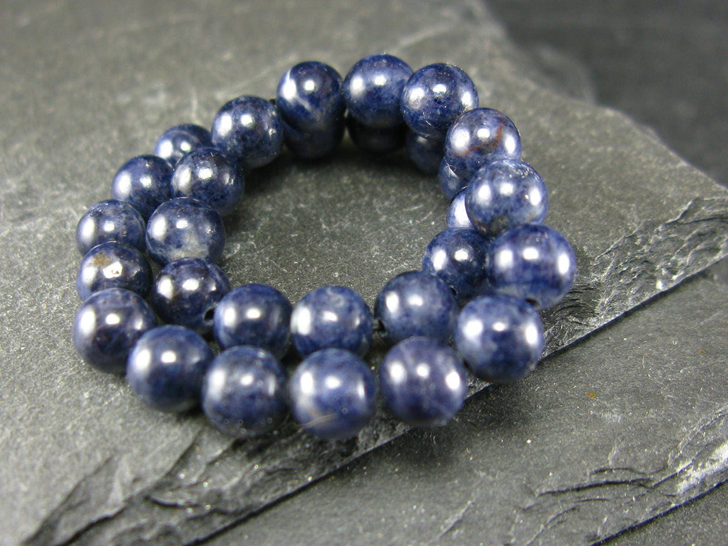 Blue Sapphire Genuine Bracelet ~ 7 Inches ~ 6mm Round Beads