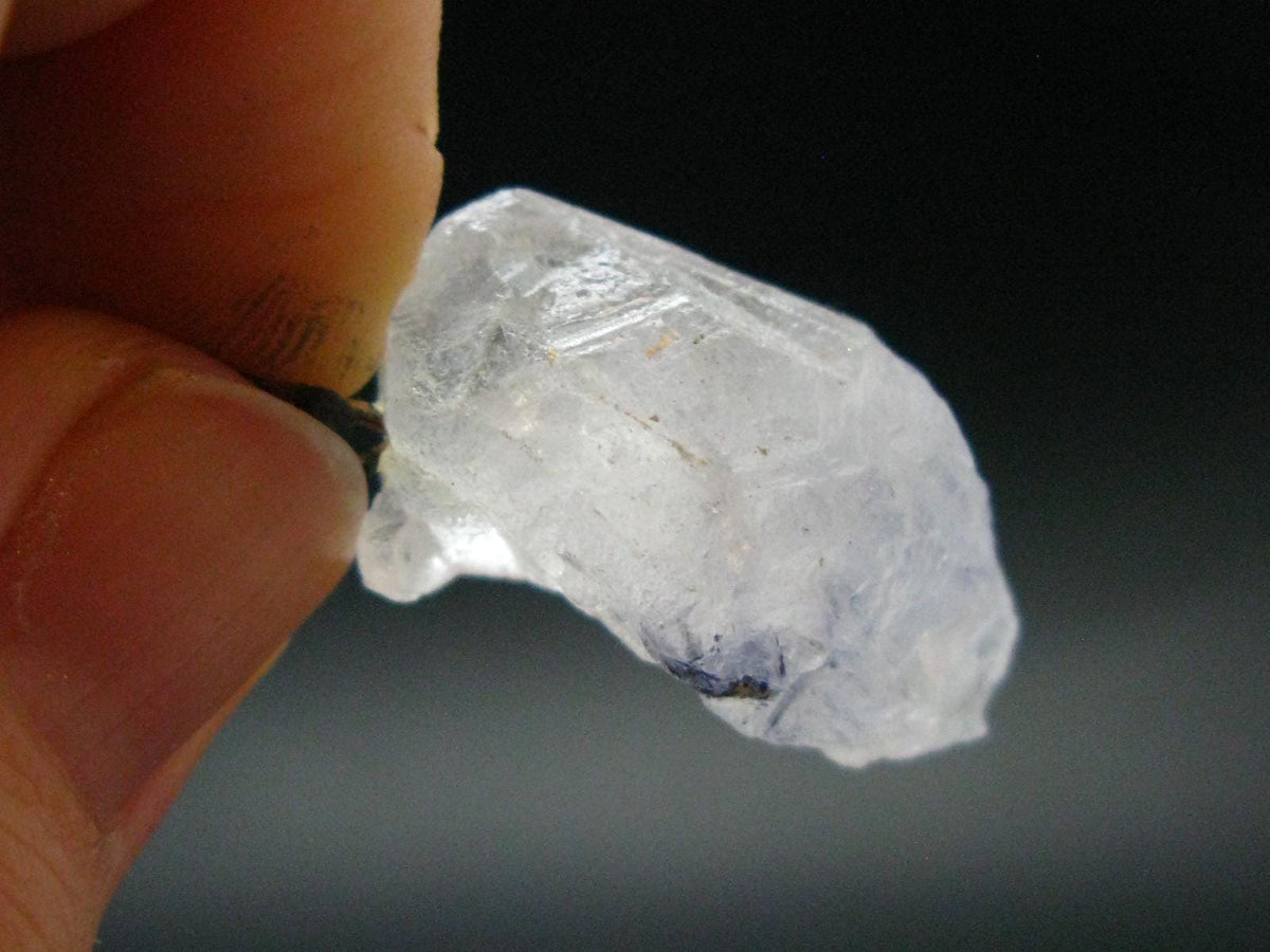 Dumortierite In Terminated Quartz Crystal Silver Pendant From Brazil - 1.2" - 5.35 Grams