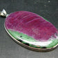 Ruby In Zoisite Silver Pendant from Tanzania - 3.3"