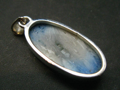 Blue Ice Glacierite Silver Pendant from Indonesia - 1.5" - 5.70 Grams