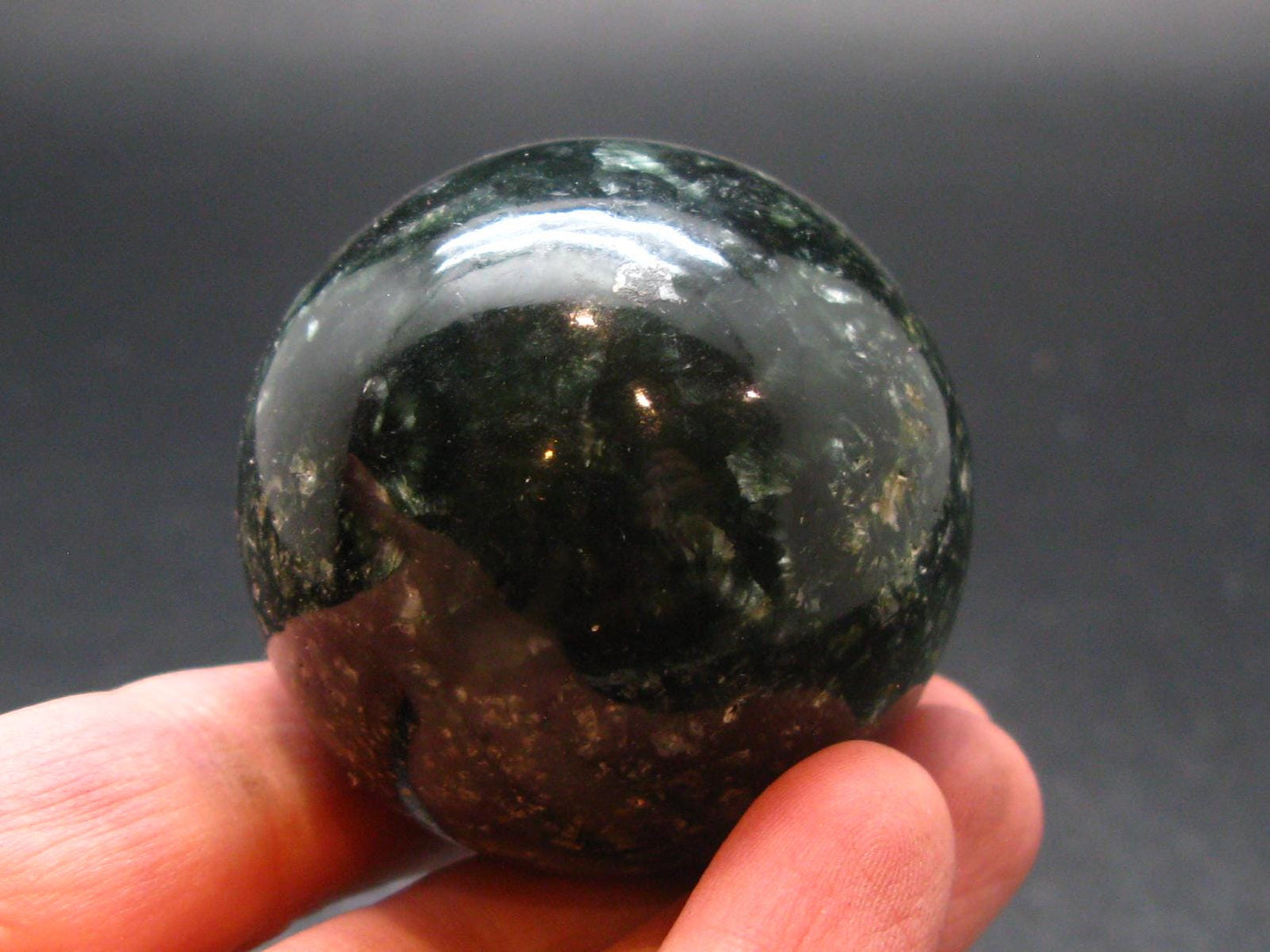 Nice Polished Seraphinite Clinochlore Sphere From Russia - 1.7"