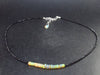 Handmade Lightweight Gem Sparkly Tumbled Opal and Faceted Black Spinel Small Beads Necklace - 19" - 6.2 Grams