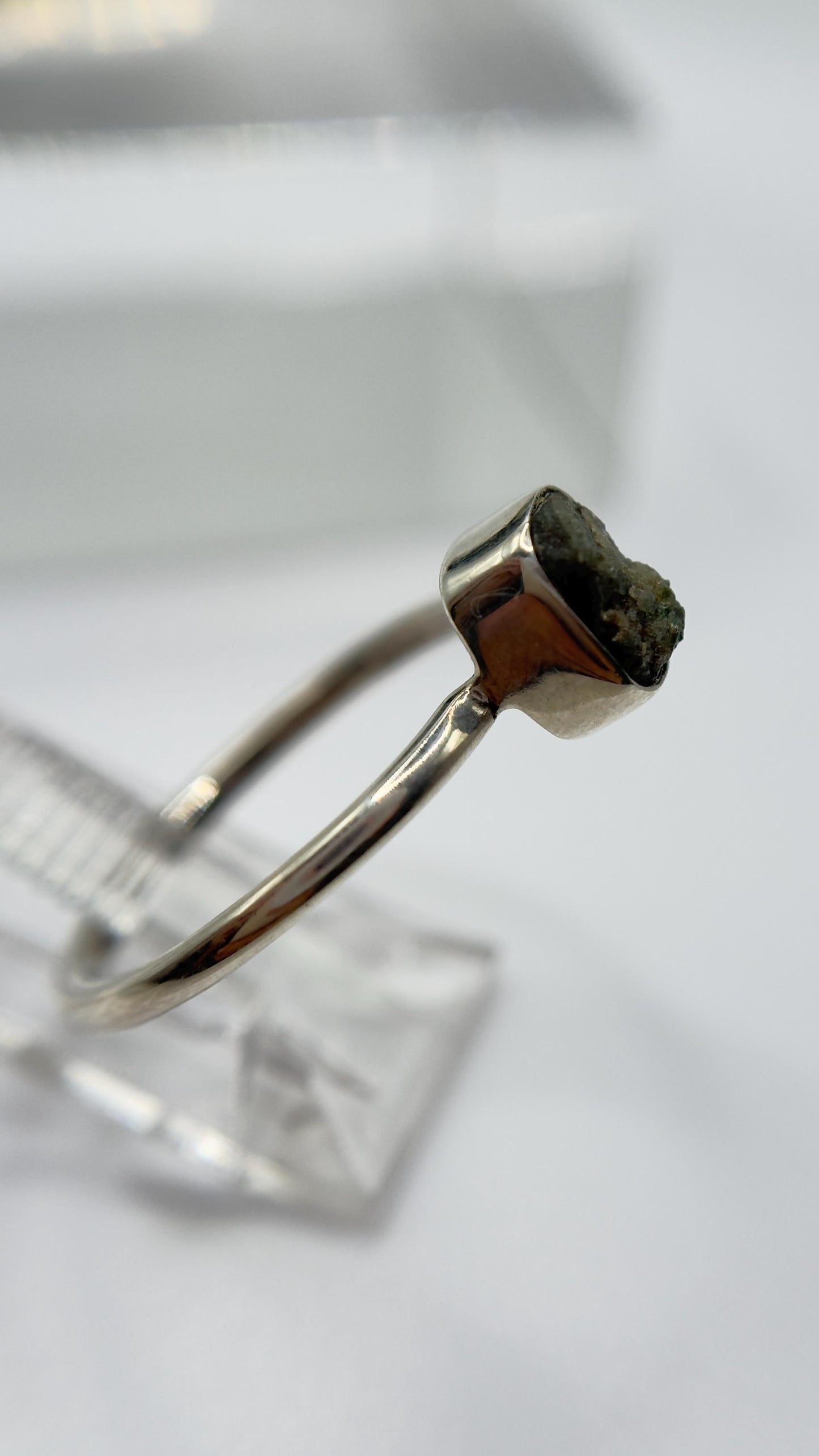 Raw Alexandrite Ring – Color Change Gemstone, June Birthstone, Silver Band (Size 7)