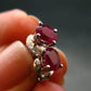 Ruby Faceted Stud Earrings In Sterling Silver - 1.23 Grams