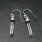 Lemurian Quartz Seed Crystal Silver Earrings From Brazil - 1.4"