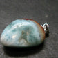 Rare Blue Larimar Pectolite Silver Pendant From Dominican Republic - 1.2" - 5.68 Grams