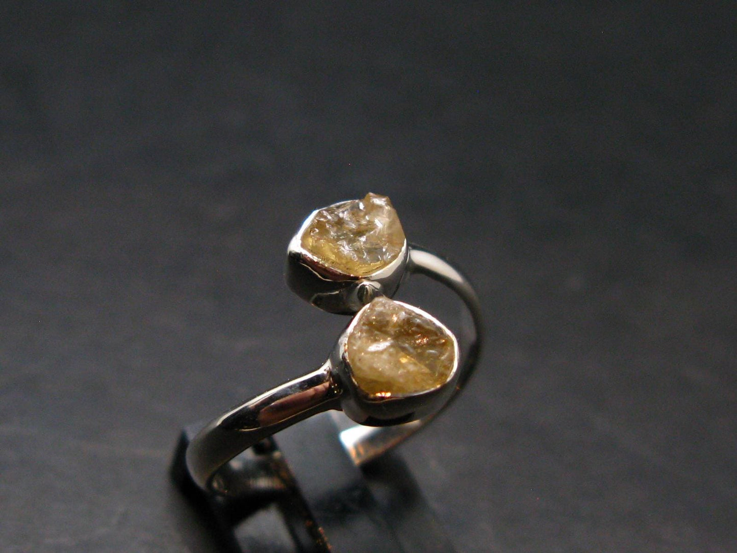 Rare Agni Gold Danburite Silver Ring From Tanzania - 2.41 Grams - size 9