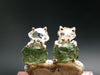 Moldavite & Herkimer Diamond Silver Stud Earrings - 0.7" - 2.55 Grams