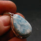 Rare Blue Larimar Pectolite Silver Plated Pendant From Dominican Republic - 1.3" - 5.41 Grams