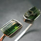 Green Tourmaline Silver Twister Bracelet From Brazil - 7.37 Grams