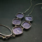 Stunning Six Stones Silky Charoite AAA Quality Sterling Silver Necklace From Russia - 17"