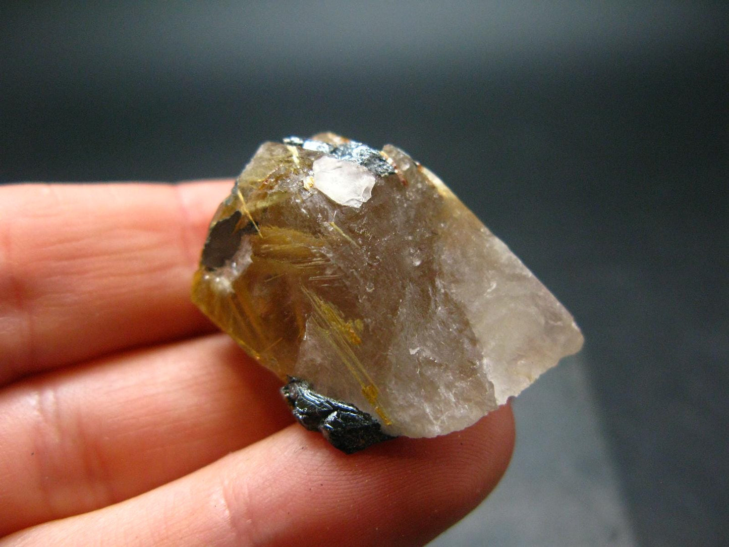 Large Rutilated Smoky Quartz Crystal from Brazil - 1.1" - 13.33 Grams
