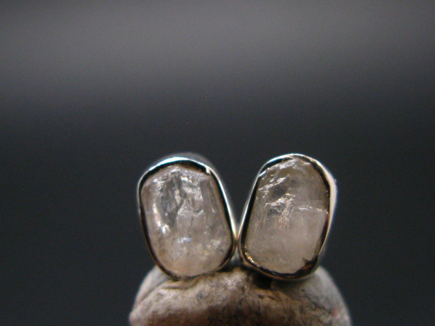 Natrolite Stud Earrings Sterling Silver From Russia - 1.13 Grams