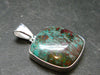 Crimson Cuprite w/ Chrysocola Silver Plated Pendant from Mexico - 1.4" - 7.07 Grams