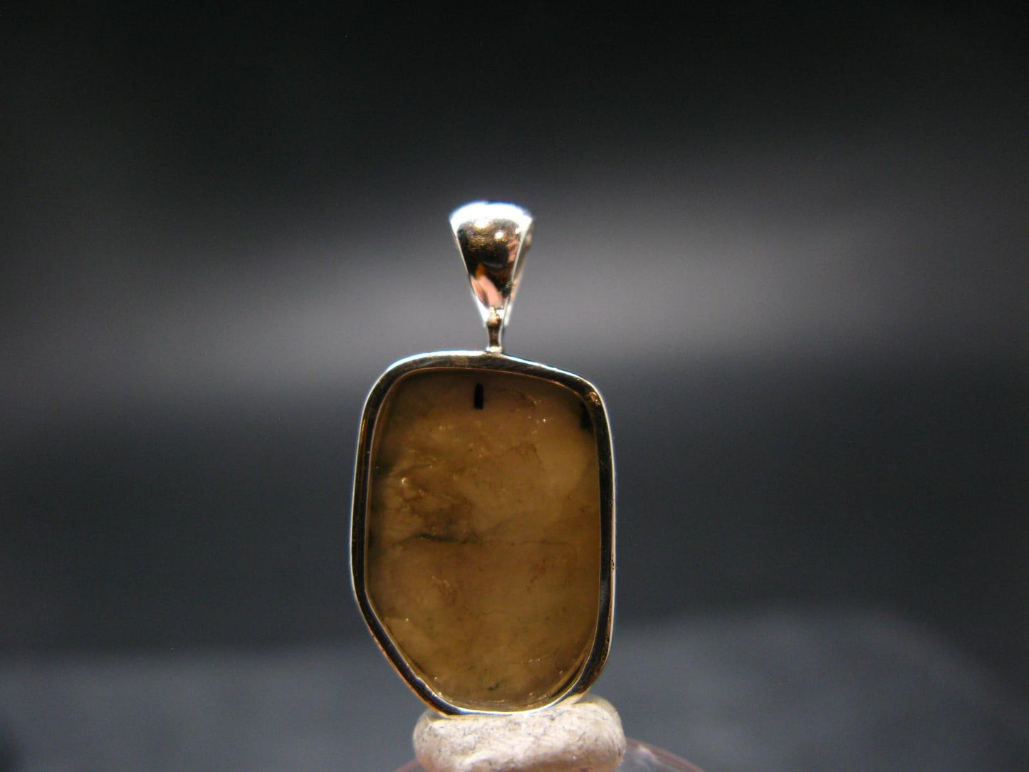 Phenakite Phenacite Crystal Silver Pendant From Brazil - 1.0" - 3.58 Grams