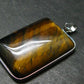 Tiger Eye Silver Plated Pendant - 2.1"