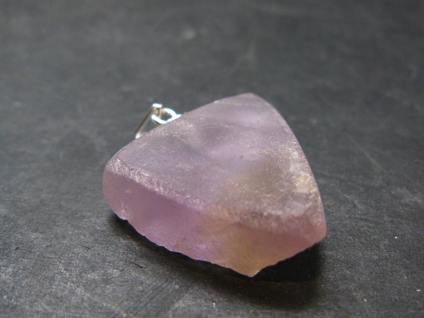 Stunning Natural Gem Ametrine Crystal Silver Pendant From Bolivia - 1.1" - 5.16 Grams