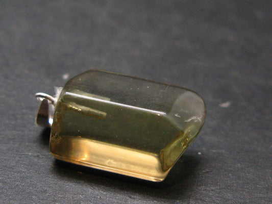 Natural Unheated Citrine Sterling Silver Pendant from Zambia - 1.0" - 3.96 Grams