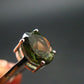 Moldavite Tektite Silver Ring from Czech Republic - Size 8 - 3.08 Grams