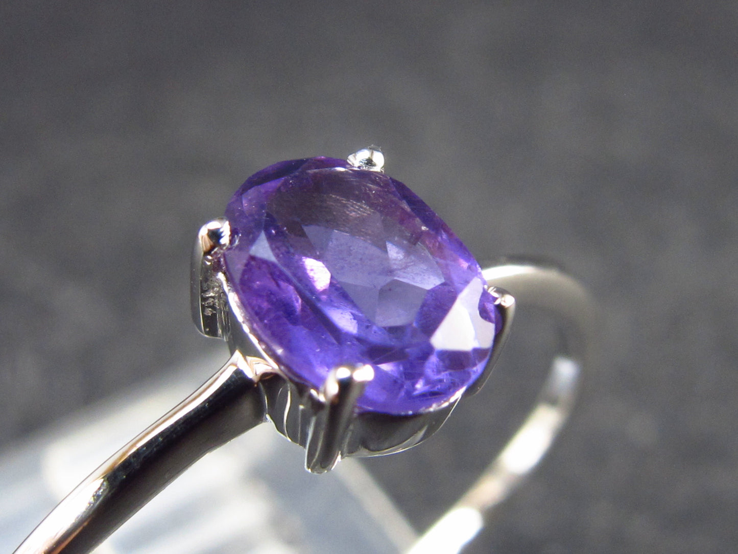Siberian Amethyst!! Natural Faceted Rich Purple Color Amethyst Sterling Silver Ring - 1.23 Grams - Size 10.25