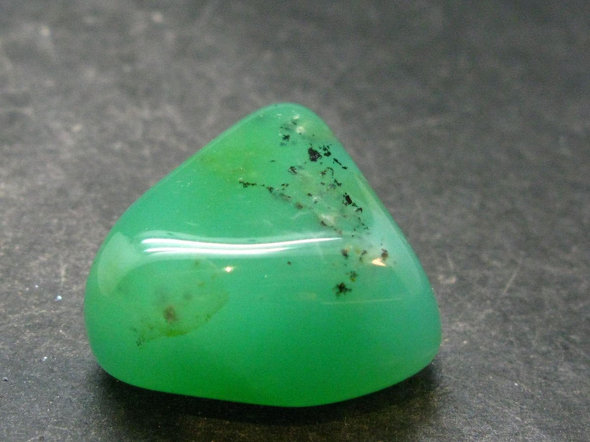 Rich Green Chrysoprase Tumbled Stone From Australia - 1.2" - 22.15 Grams