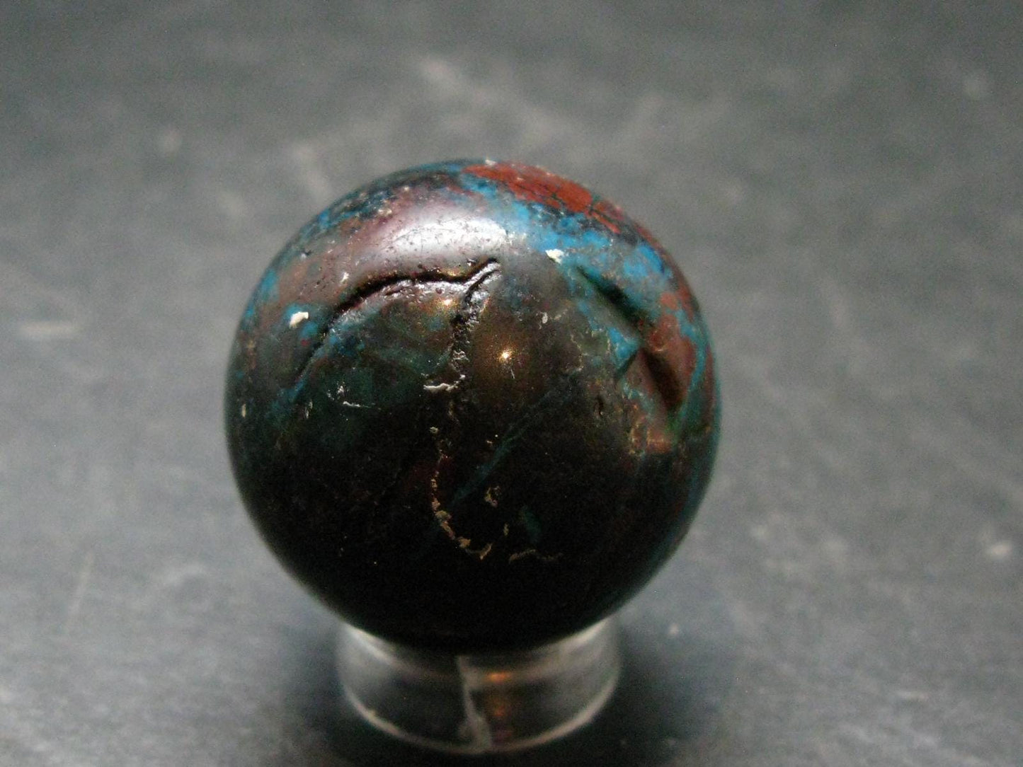 Quantum Quattro Sphere - Malachite Shattuckite Chrysocola Dioptase - 1.0" - 30.68 Grams