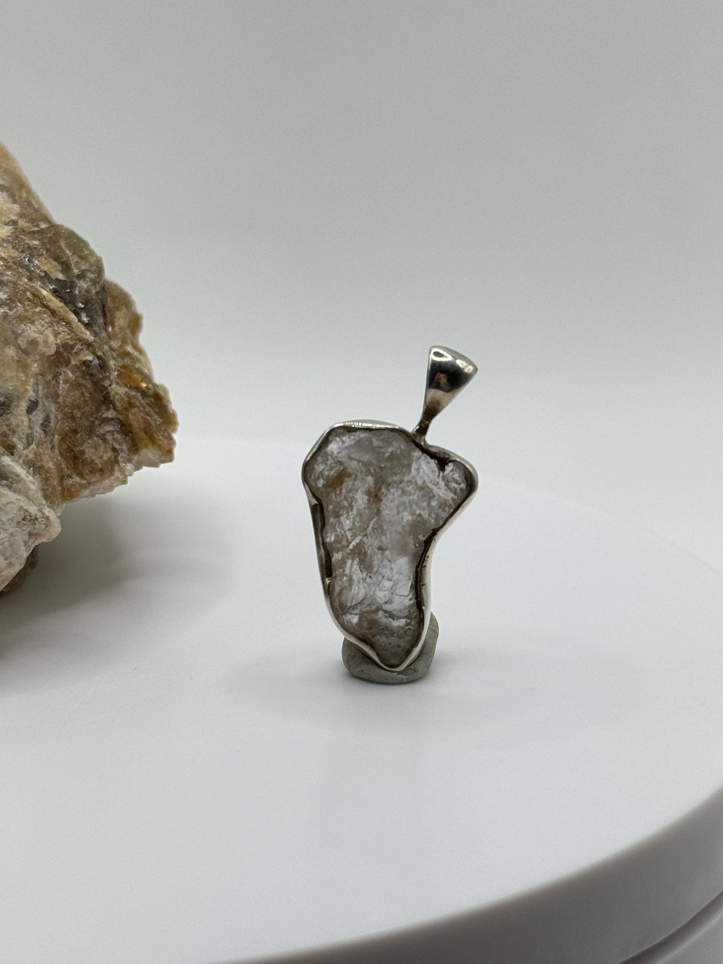 Herderite Crystal Pendant in Sterling Silver – Natural Gemstone - 1.71g