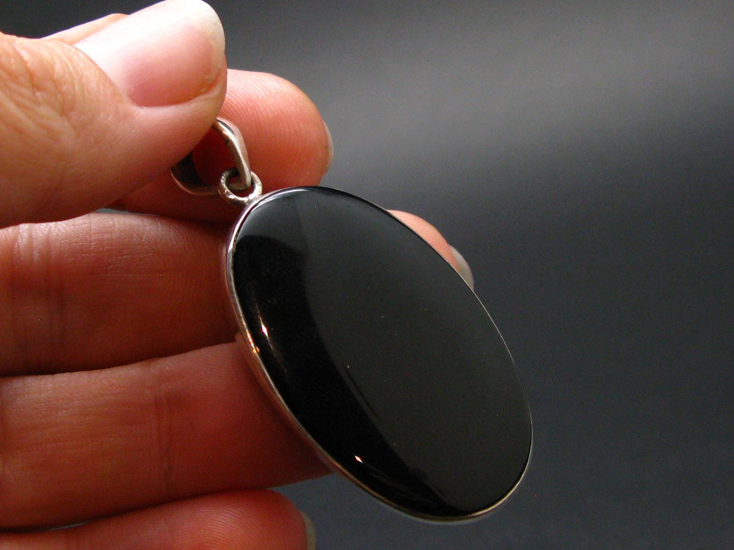 Black Onyx Silver Pendant - 5.31 Grams