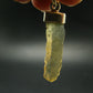 Gem Libyan Desert Glass Tektite Free Form Pendant Sterling Silver from Libya - 1.6" - 2.29 Grams