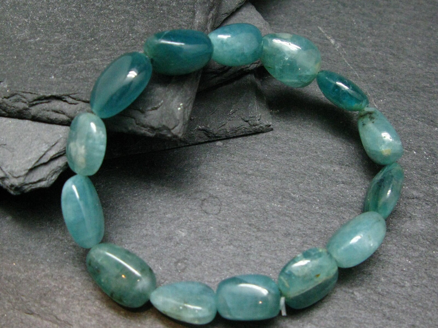 Rare Grandidierite Genuine Bracelet ~ 7 Inches ~ 15mm Tumbled Beads