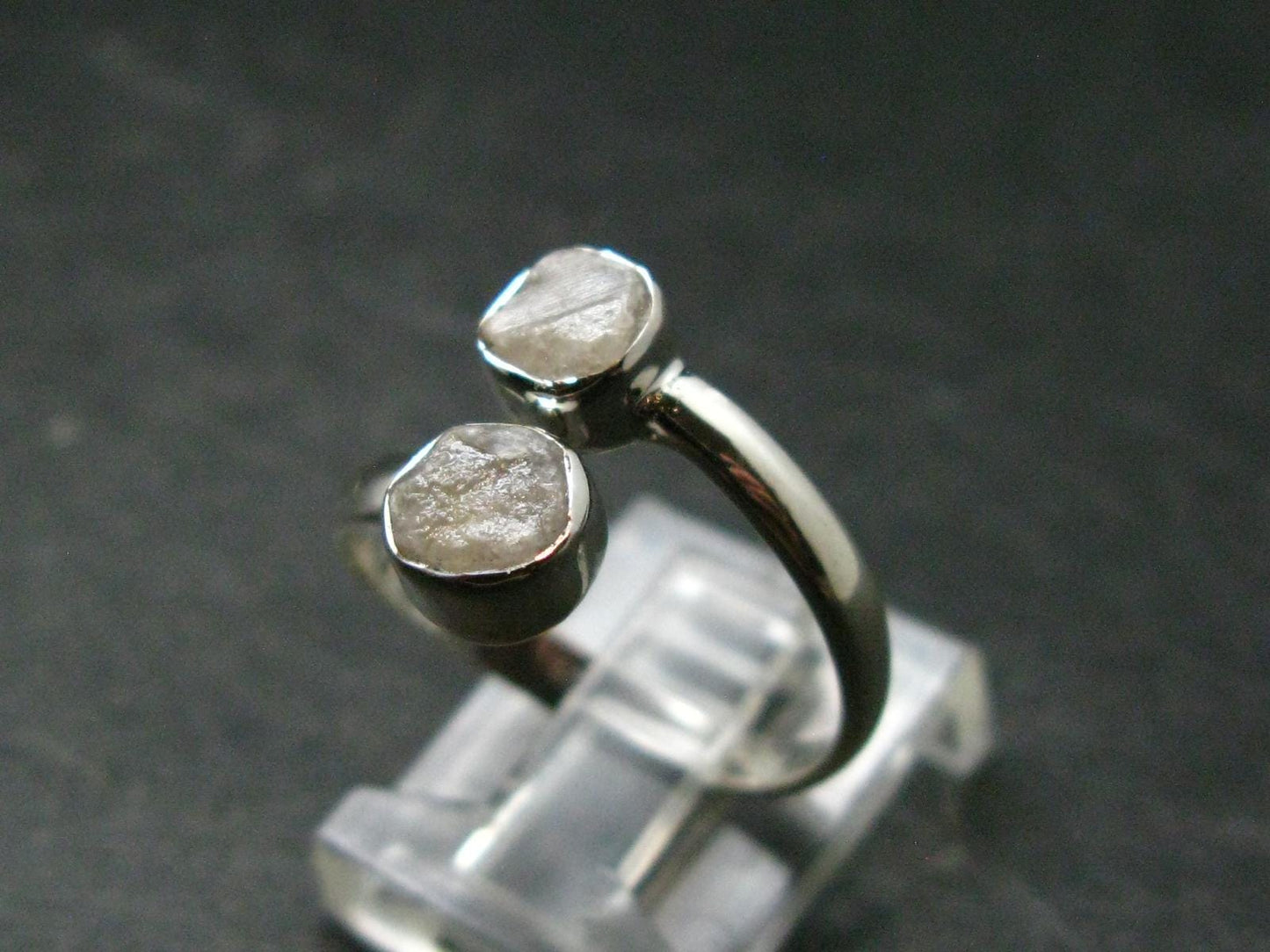 Very Rare White Cryolite 925 Silver Ring from Greenland - Size 9 - 2.47 Grams
