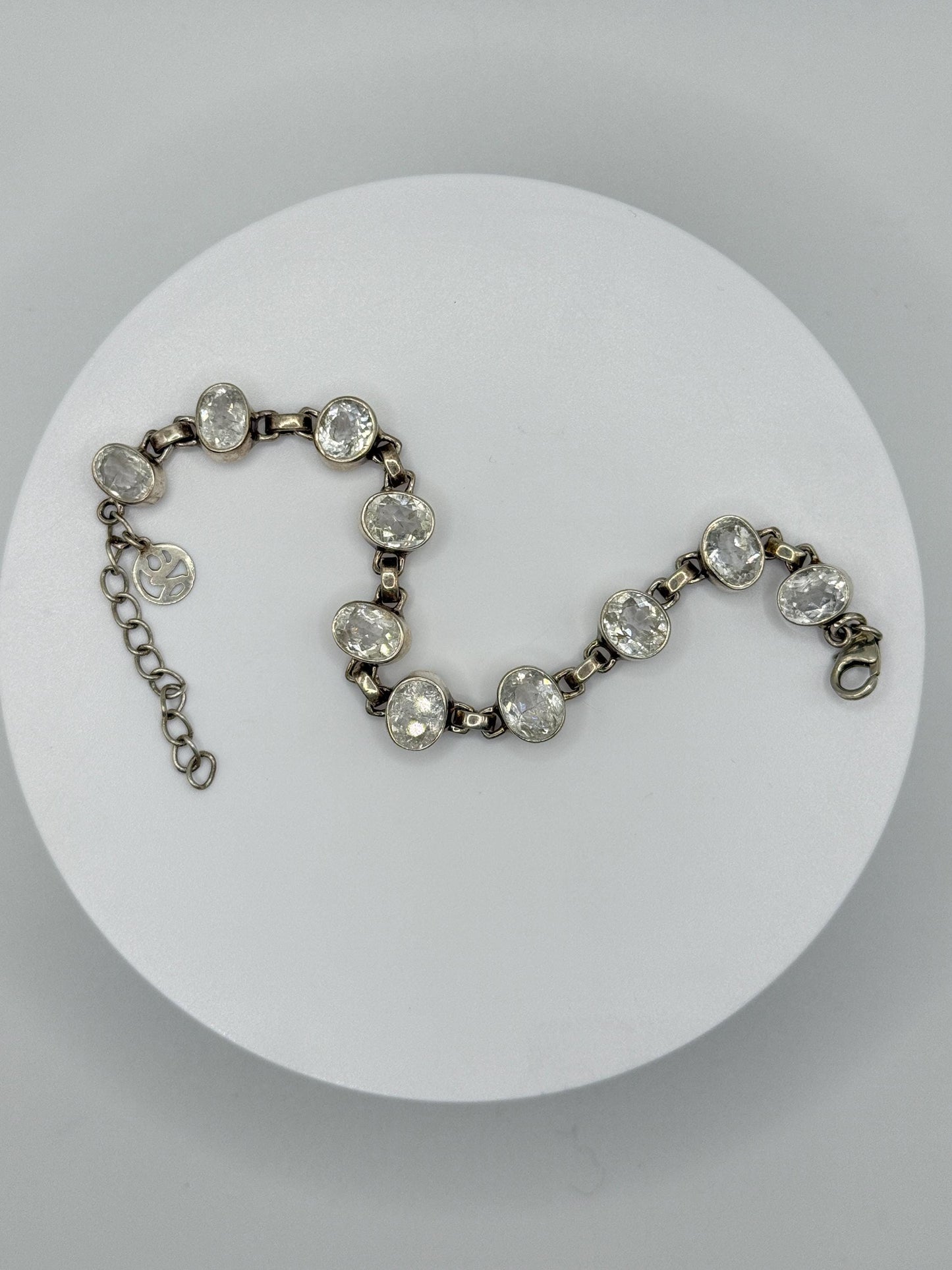 Faceted Phenakite (Phenacite) Crystal Bracelet in Sterling Silver - Weight 17.20