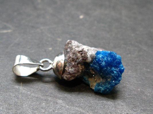 Cavansite Crystal Pendant In Sterling Silver From India - 1.1" - 2.71 Grams