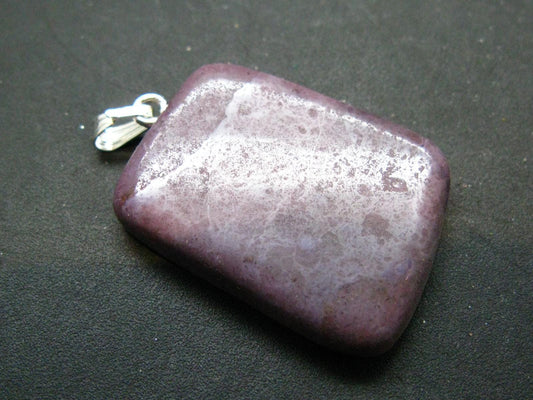 Purple Jade Silver Pendant From Turkey - 1.5" - 9.90 Grams