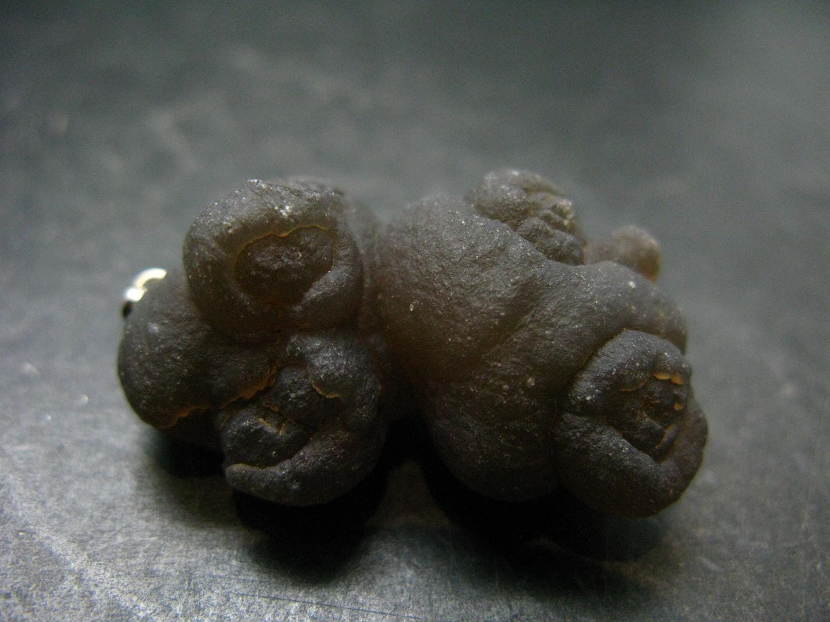Truffle Chalcedony!! Spheroidal Chalcedony Nodules Crystal Silver Pendant From Morocco - 1.7"