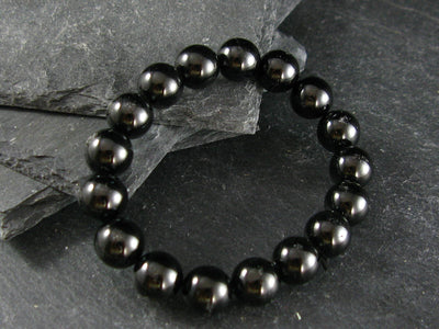 Black Onyx Genuine Bracelet ~ 7 Inches ~ 10mm Round Beads