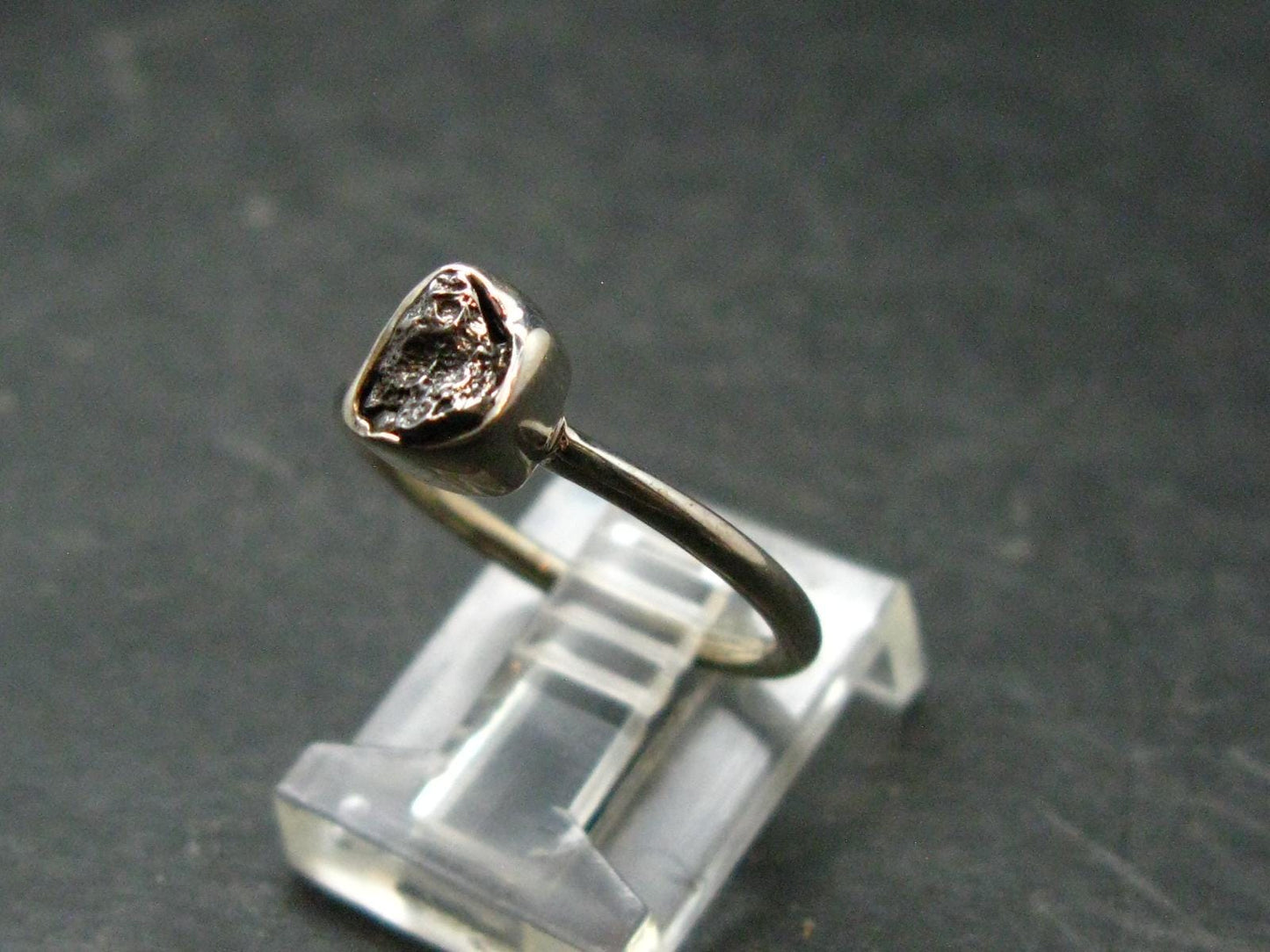 Meteorite Campo Del Cielo Sterling Silver Ring From Argentina - 2.0 Grams - Size 6