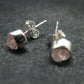 Morganite Pink Beryl Crystal Sterling Silver Stud Earrings From Brazil