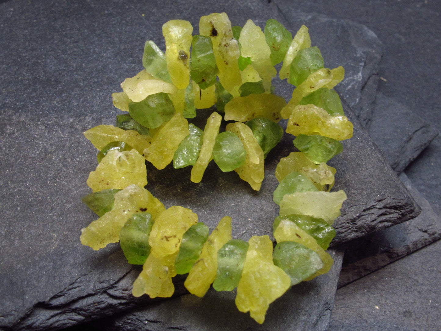 Peridot & Brucite Genuine Bracelet ~ 7 Inches ~ 12mm Crystal Beads