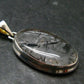 Large Tourmalinated Quartz Crystal Silver Pendant From Brazil - 1.6" - 7.33 Grams