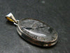 Large Tourmalinated Quartz Crystal Silver Pendant From Brazil - 1.6" - 7.33 Grams