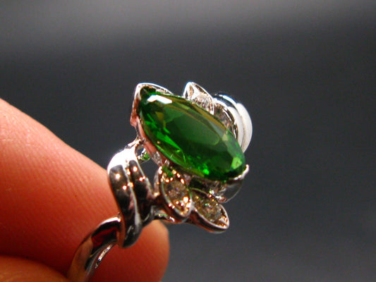 Helenite Gaia Stone Gem Sterling Silver Ring From Washington - Size 9 - 1.19 Carats
